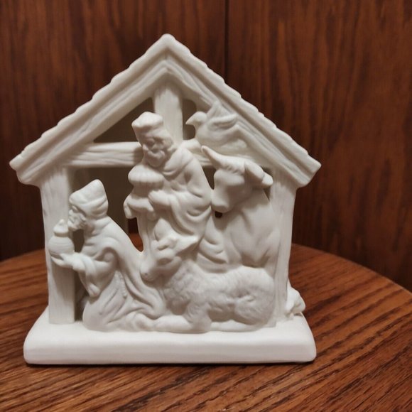 PartyLite Holiday Party Lite Candle Holder White Porcelain Bisque